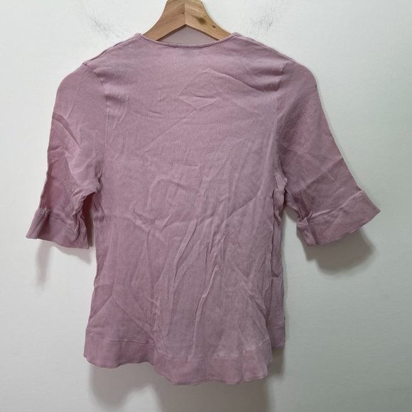 COS Cross Over Front V-neck Pale Pink Blouse sz 4 - Picture 8 of 12